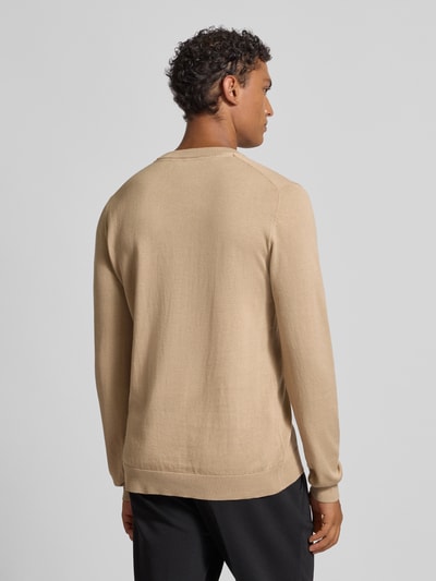 Casual Friday Strickpullover mit Rundhalsausschnitt Modell 'OSVALD' Beige 5