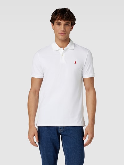 Polo Ralph Lauren Tailored fit poloshirt met labelstitching Wit - 4