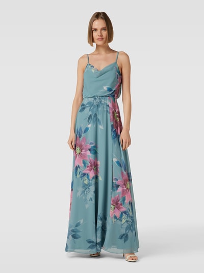 Jake*s Cocktail Abendkleid mit floralem Print Schilf 4