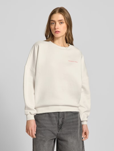 Colourful Rebel Sweatshirt mit Label-Print Modell 'Summer Shell' Offwhite 4