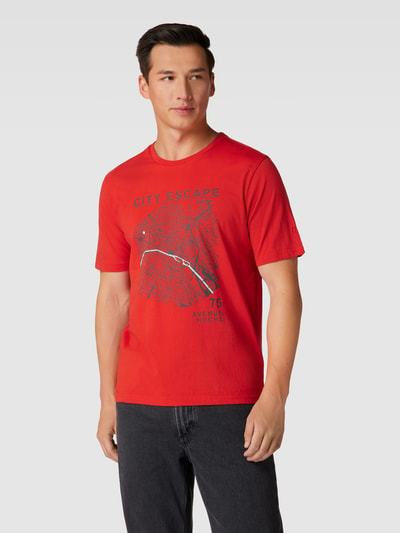 HECHTER PARIS T-shirt met motiefprint Rood - 4