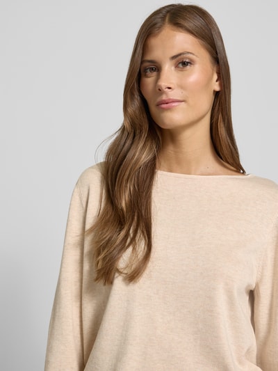 s.Oliver RED LABEL Regular Fit Strickpullover aus Baumwoll-Viskose-Mix Beige 3