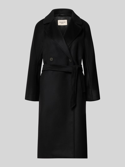 Produktfoto, schwarzer Regular Fit Mantel aus reiner Schurwolle Modell 'RESINA' von Max Mara, Damen Mantel von Weekend Max Mara, glatte Oberfläche