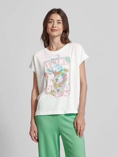Milano Italy T-shirt met motiefprint Offwhite - 4