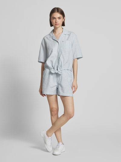 Tommy Jeans Regular Fit Paperbag-Shorts aus Baumwoll-Leinen-Mix Blau 1