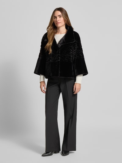 Marc Cain Kurtka z obszyciem ze sztucznego futra Czarny 1