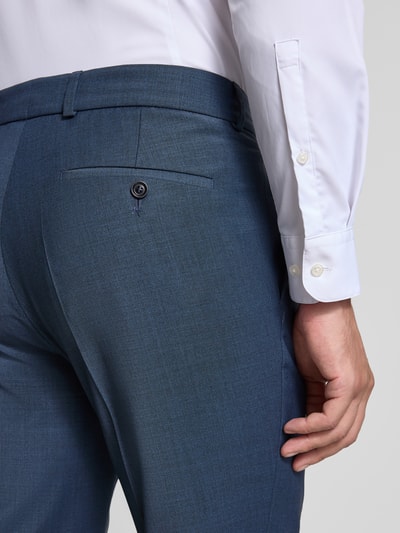 CG - Club of Gents Slim fit pantalon met persplooien, model 'Cole' Metallic blauw - 3