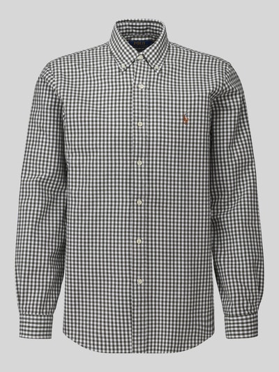 Produktfoto, Custom Fit Freizeithemd aus reiner Baumwolle von Polo Ralph Lauren, schwarz-weiß kariert, feine Baumwollstruktur