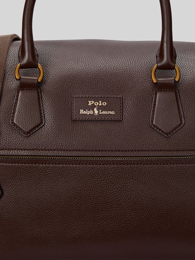 Polo Ralph Lauren Torba weekendowa ze skóry bydlęcej z paskiem na ramię Ciemnobrązowy 6