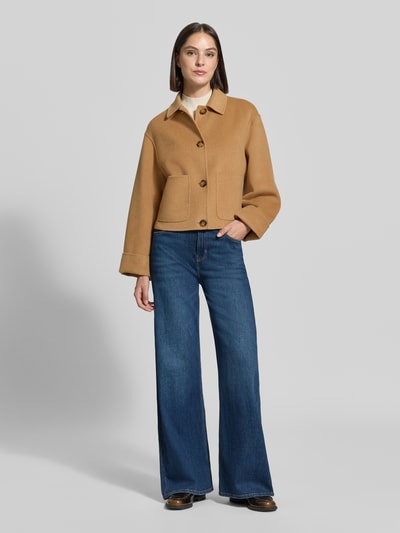 Marella Regular Fit Jacke aus Lanawoll-Mix Modell 'Tempio' Camel 1