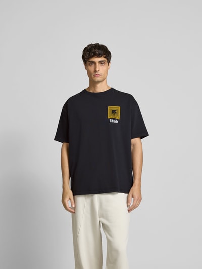 RHUDE T-Shirt mit geripptem Rundhalsausschnitt Anthrazit 4