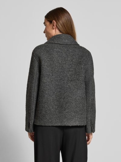 Selected Femme Regular Fit Wolljacke mit doppelreihiger Knopfleiste Modell 'ALMA' Dunkelgrau 5