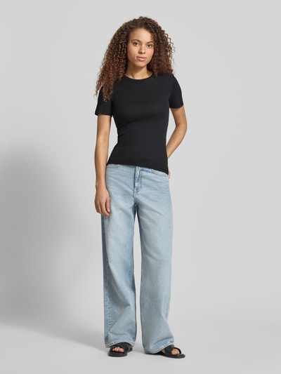 PIECES Slim Fit T-Shirt aus Baumwoll-Mix Modell 'RUKA' Black 1