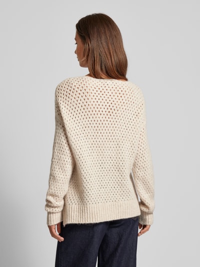 Milano Italy Gebreide pullover met structuurmotief Beige - 6