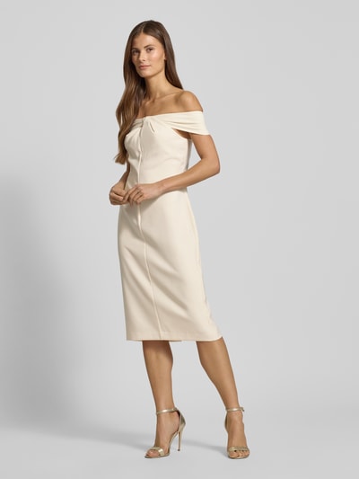 Lauren Ralph Lauren Knielanges Cocktailkleid mit Knoten-Detail Modell 'TAKOTA' Beige 4
