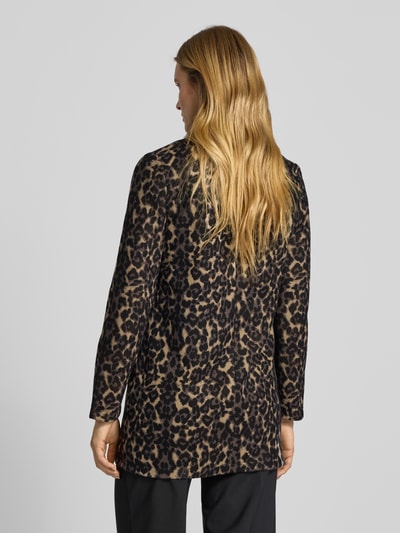 Vero Moda Regular fit lange jas met dierenprint, model 'BRUSHEDKATRINELEO' Olijfgroen - 5