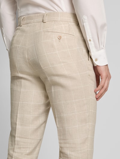 Carl Gross Slim Fit Anzughose mit Bügelfalten Beige 3