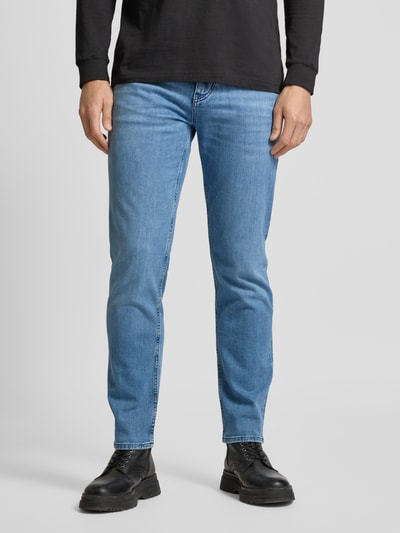 BOSS Regular Fit Jeans mit Label-Detail Modell 'Maine' Bleu 4