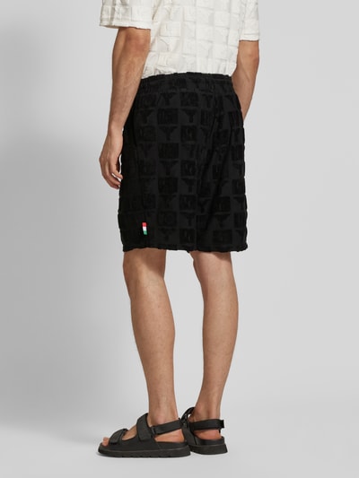 CARLO COLUCCI Regular Fit Sweatshorts mit Strukturmuster Modell 'BEACHWEAR' Black 5