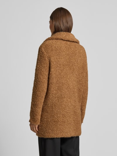 Marc Cain Płaszcz o kroju loose fit w kształcie misia z domieszką wełny z alpaki Camel 5