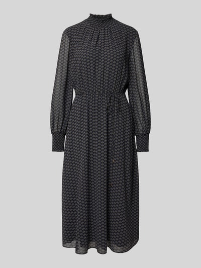 Jake*s Collection Midi-jurk met opstaande kraag met ruches Donkerblauw - 2