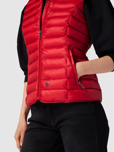 Wellensteyn Bodywarmer met labelapplicatie, model 'Italy Hood' Rood - 3