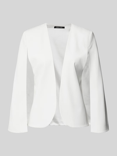 Produktfoto, Blazer in offener Passform von Swing in Weiß, taillierter Schnitt, Material-Mix mit Stretch-Anteil, neutrale Oberfläche