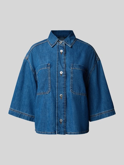 Weekend Max Mara Boxy fit jeansblouse van puur katoen, model 'ENZA' Jeansblauw - 2