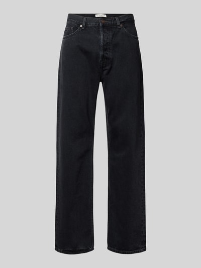 Produktfoto, Jeans mit Eingrifftaschen Modell 'Type 2' von Wood Wood, czarny kolor, bawełna, krój relaxed fit, szerokość w rozmiarze 32/32: 43 cm, długość wewnętrzna nogawki: 76 cm