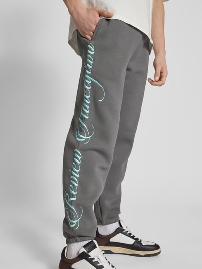 REVIEW Sweatpants met labelstitching Donkergrijs - 3