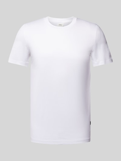 s.Oliver BLACK LABEL Regular Fit T-Shirt aus reiner Baumwolle Weiss 2