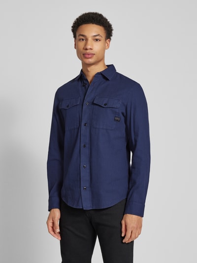 G-Star Raw Slim fit vrijetijdsoverhemd met borstzakken Marineblauw - 4