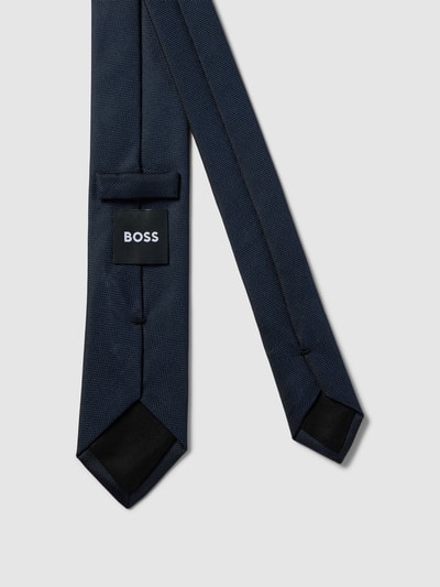 BOSS Slim Fit Krawat z fakturowanym wzorem Granatowy 3