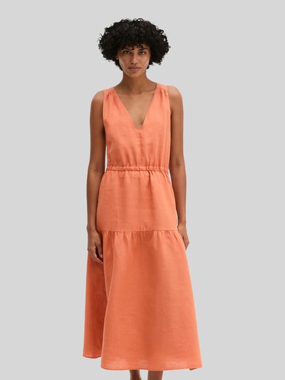 Marc O'Polo Relaxed Fit Freizeitkleid aus reinem Leinen Orange 1