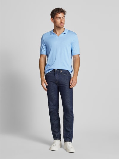 Cinque Regular Fit Poloshirt mit V-Ausschnitt Modell 'Bolo' Hellblau 1