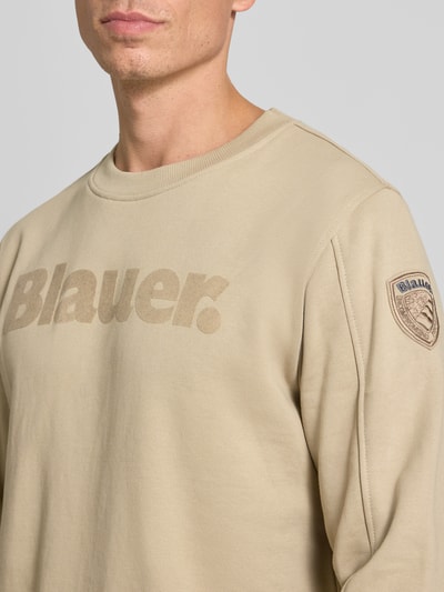 Blauer Usa Sweatshirt met labelprint, model 'Crosby' Beige - 3