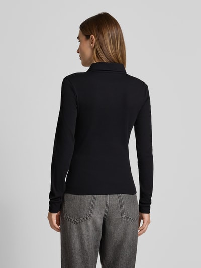 Gestuz Shirt met lange mouwen en polokraag, model 'drew' Zwart - 5