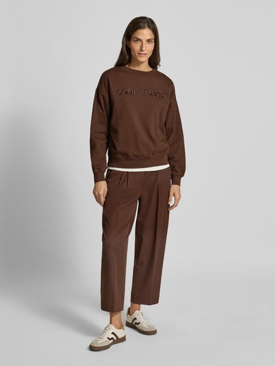 Smith and Soul Sweatshirt mit Statement-Stitching Modell 'SOUL STUDIO' Schoko 1