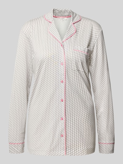 Christian Berg Woman Pyjama-Oberteil mit Brusttasche Mittelgrau 1