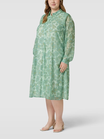 Marina Rinaldi Blusenkleid mit Allover-Muster Modell 'DARSEN' Mint 1