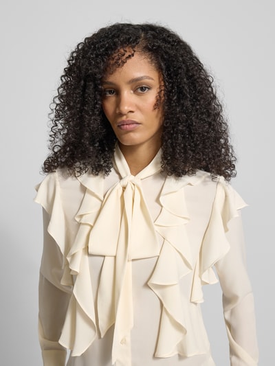 Lauren Ralph Lauren Regular Fit Schluppenbluse mit Volants Modell 'CHALON' Ecru 3