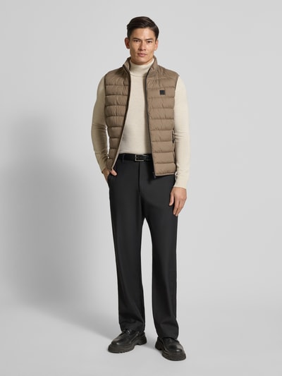 Marc O'Polo Regular fit bodywarmer met logopatch Camel - 1