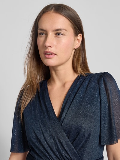 Christian Berg Cocktail Cocktailkleid mit V-Ausschnitt Marine Melange 3