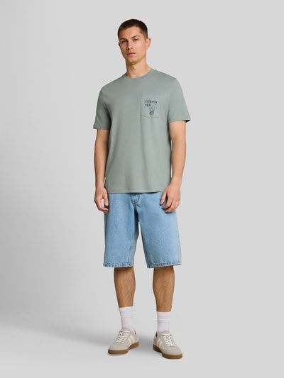 Tom Tailor Denim Regular Fit T-Shirt aus reiner Baumwolle Hellgruen 1