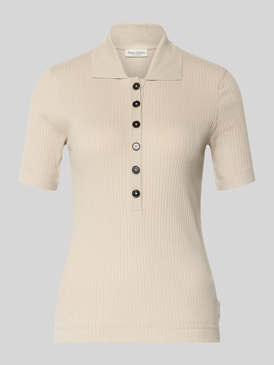 Produktfoto, Koszulka polo 'Slim Fit Poloshirt aus Baumwoll-Modal-Mix' von Marc O'Polo, efekt: jednolity kolor, krój slim fit, aplikacja z wyhaftowanym logo, kołnierzyk polo, zapięcie: krótka listwa guzikowa, rękaw: krótki, wykończenie materiału: prążkowana dzianina, mieszanka bawełny i modalu