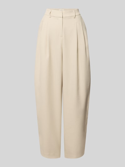 Productfoto, Wide Leg Pants met biezen model 'Esteriane' van MSCH Copenhagen, viscosemix, uitlopend, beige, met steekzakken en haaksluiting