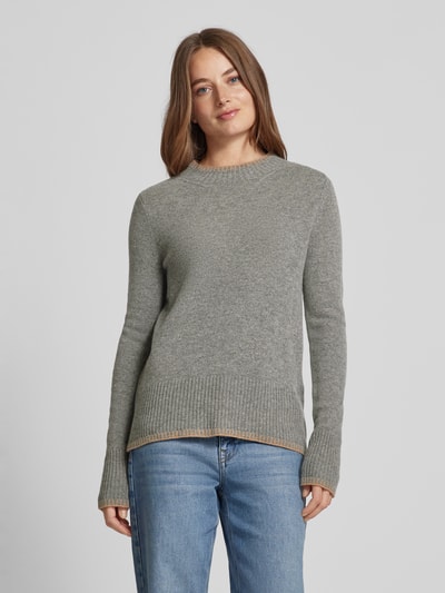 Christian Berg Woman Wollpullover mit Stehkragen Mittelgrau Melange 4