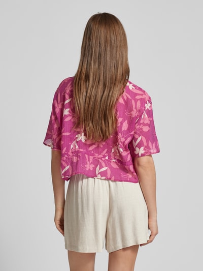 Jake*s Collection Blouse met knoopdetail Fuchsia gemêleerd - 5