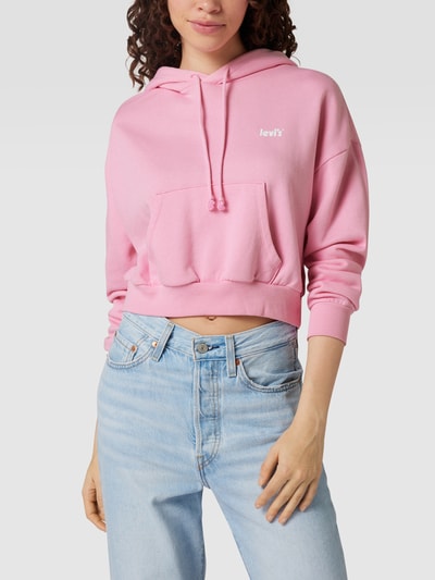 Levi's® Cropped Hoodie mit Label-Print Rosa 4