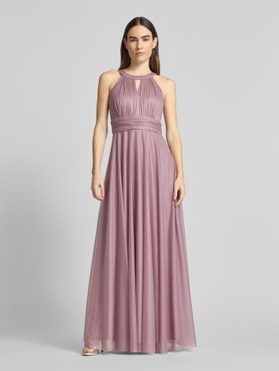 Jake*s Cocktail Abendkleid mit Raffungen Mauve Melange 4